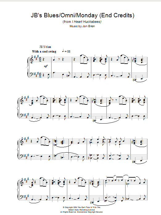 Product picture to: JB's Blues/Omni/Monday (End Credits) (from I Heart Huckabees)