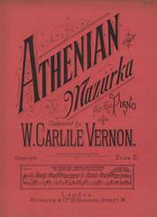 cover: The Athenian, W Carlile Vernon, Klavier