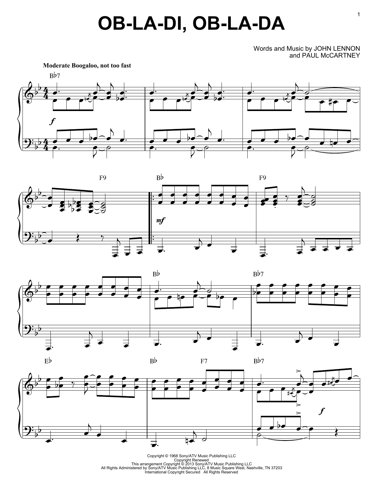 Product picture to: Ob-La-Di, Ob-La-Da [Jazz version] (arr. Brent Edstrom)