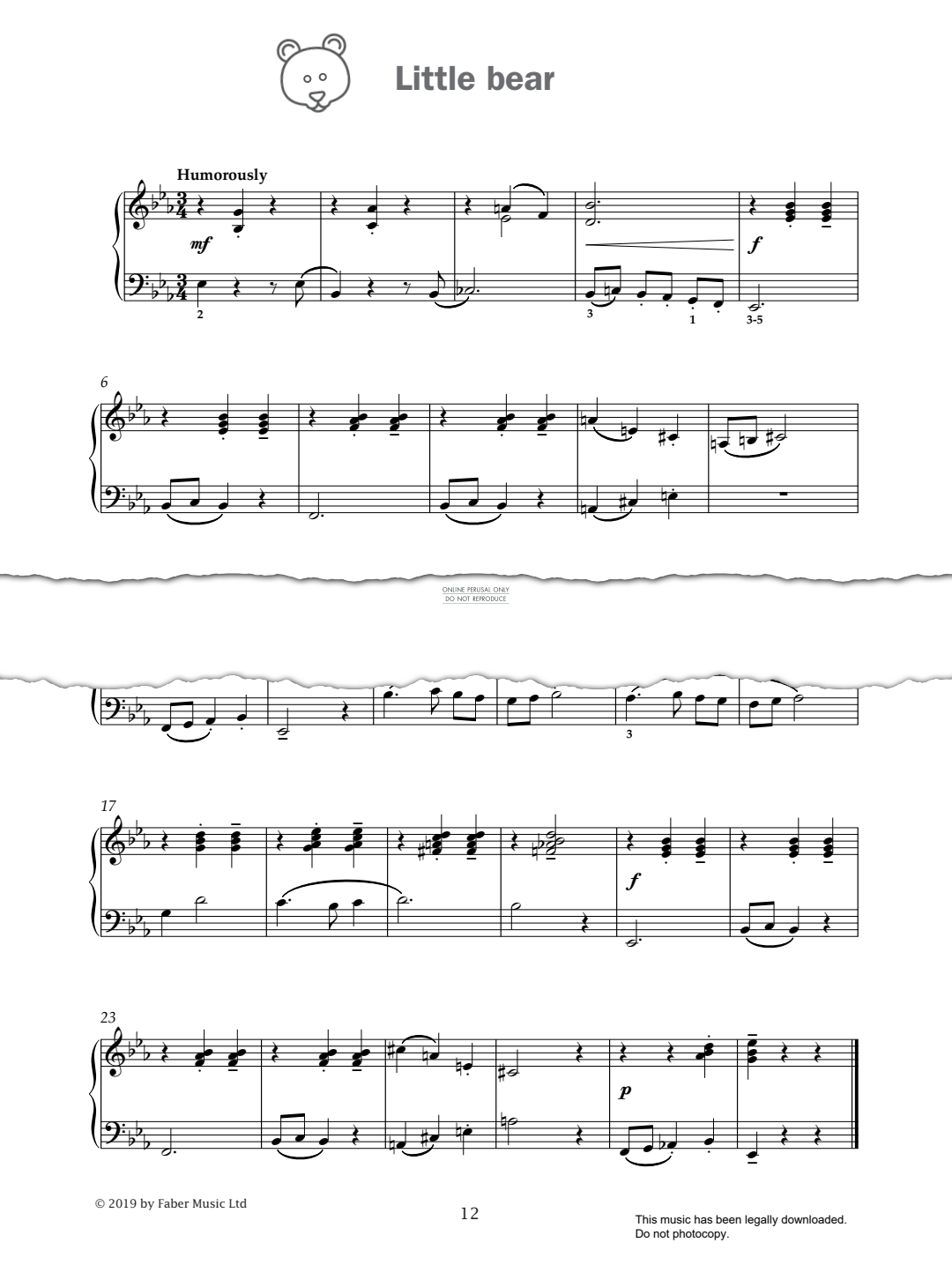 Produktgalerie: Seite 1 von 1 Little Bear (from 'Improve Your Sight-Reading! A Piece a Week Piano Grade 5'), Paul Harris, Klavier