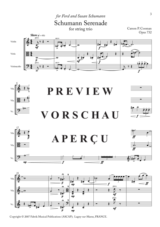 Produktgalerie: Seite 3 von 20 Schumann Serenade , , (Streicher Trio für Violine, Viola, Violoncello)