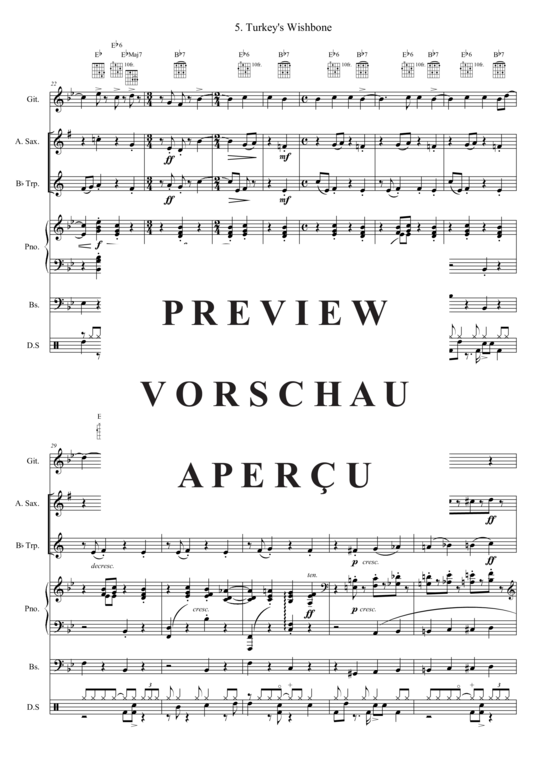 Produktgalerie: Seite 4 von 21 Turkey´s Wishbone , , (Combo Band + Alt Saxophon, Trompete in B)