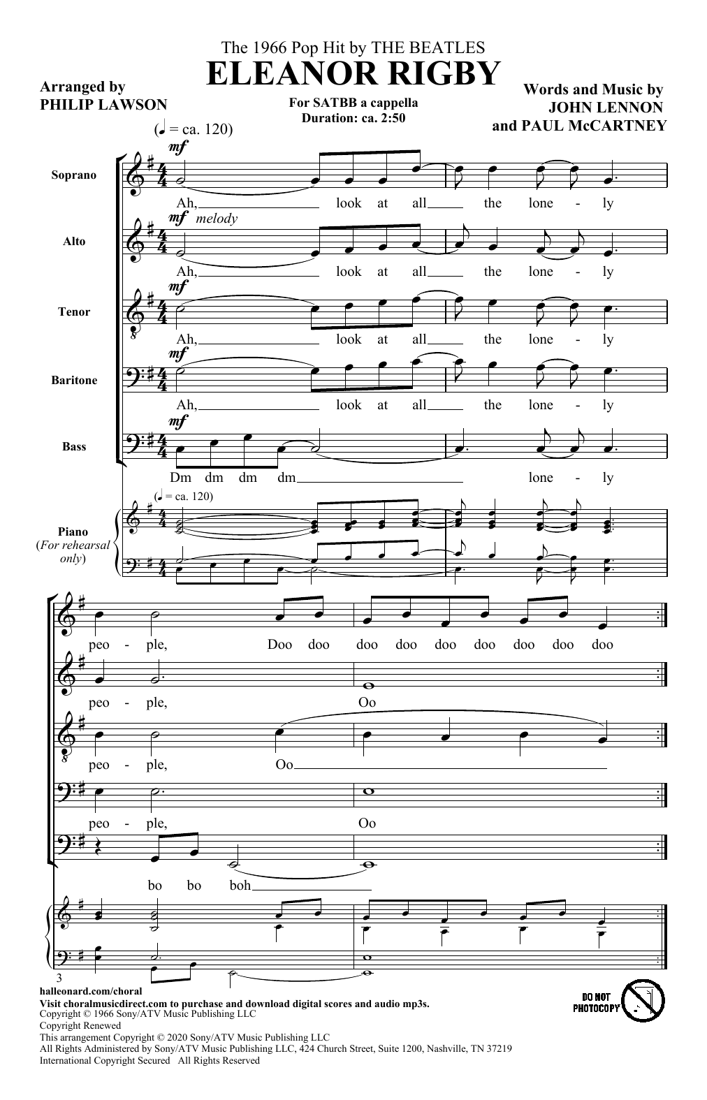 Produktbild zu: Eleanor Rigby (arr. Philip Lawson)