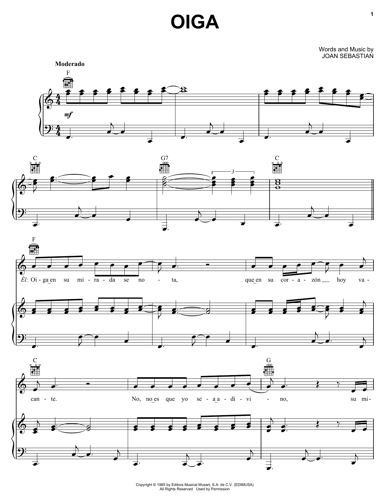 Produktgalerie: Seite 1 von 1 Oiga, Joan Sebastian, Gesang, Gitarre, Klavier