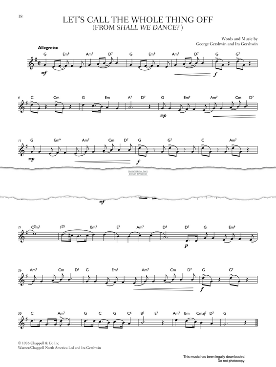 Product gallery: Page 1 of 1 Let's Call The Whole Thing Off, George Gershwin