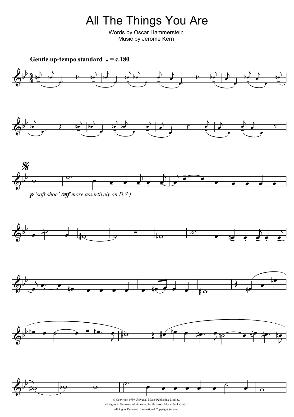 Produktgalerie: Seite 1 von 1 All The Things You Are, Jerome Kern, Trompete