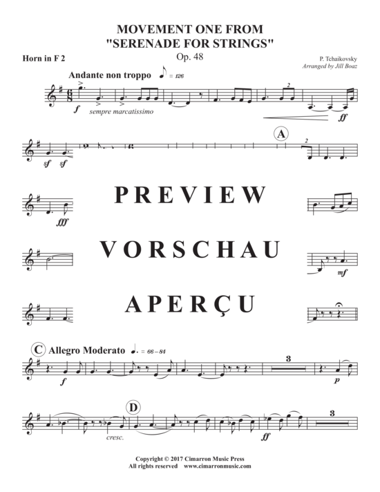 Product gallery: Page 21 of 21 Movement one from Serenade for Strings , , (Horn ensemble 1-8 horns)