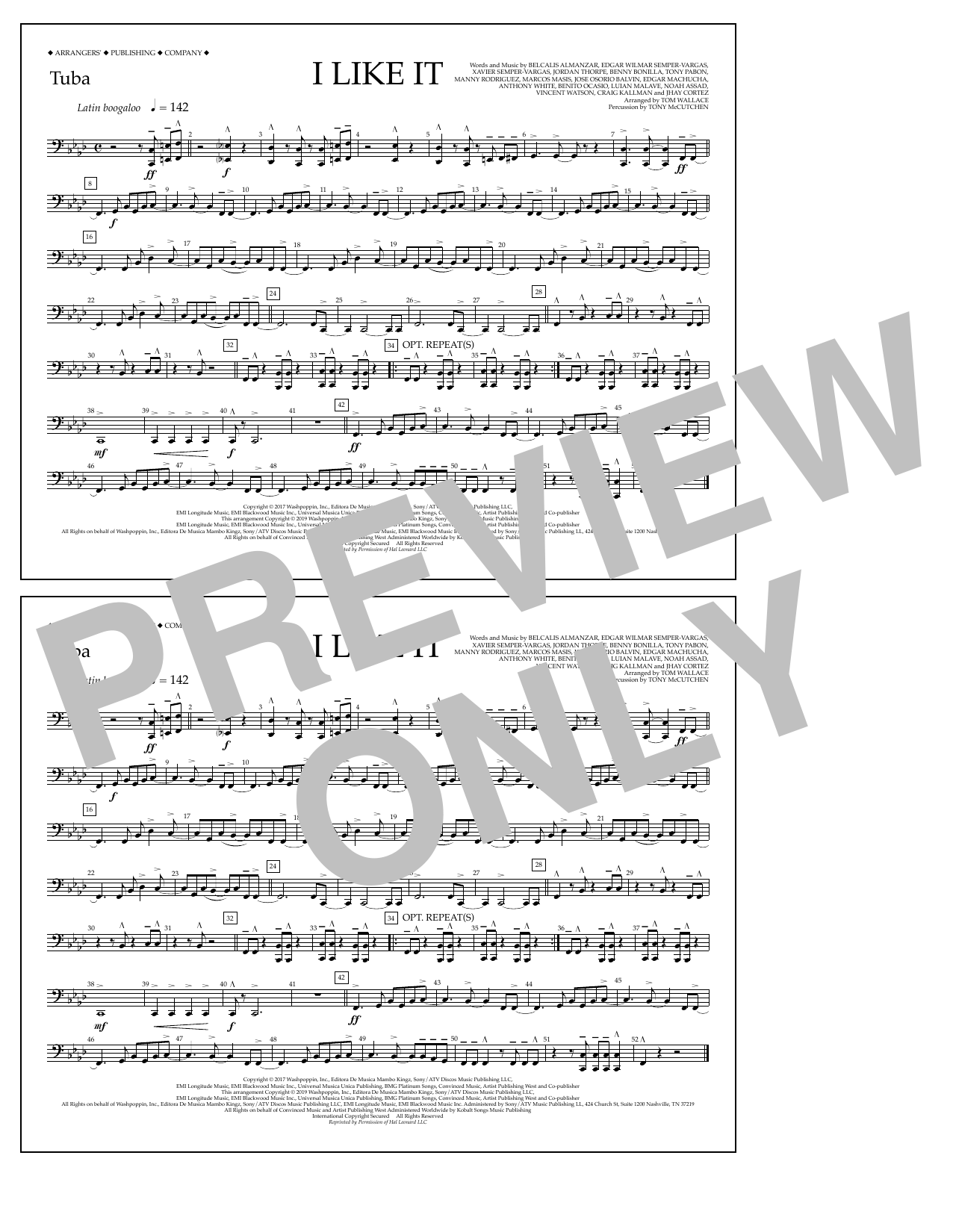 Produktgalerie: Seite 1 von 1 I Like It (arr. Tom Wallace) - Tuba, Cardi B, Bad Bunny & J Balvin, Ensemble