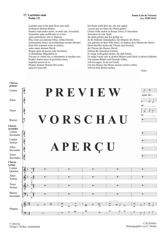 gallery: Laetatus sum (Psalm 121), , Gemischter Chor 12-stimmig und BC