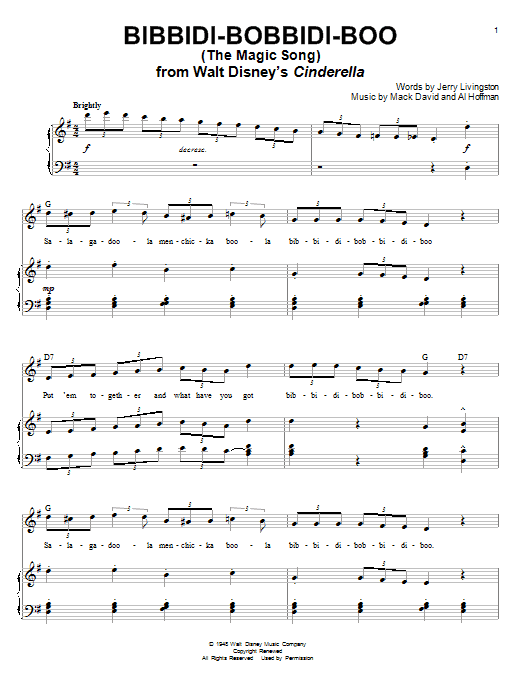Produktbild zu: Bibbidi-Bobbidi-Boo (The Magic Song) (from Cinderella)