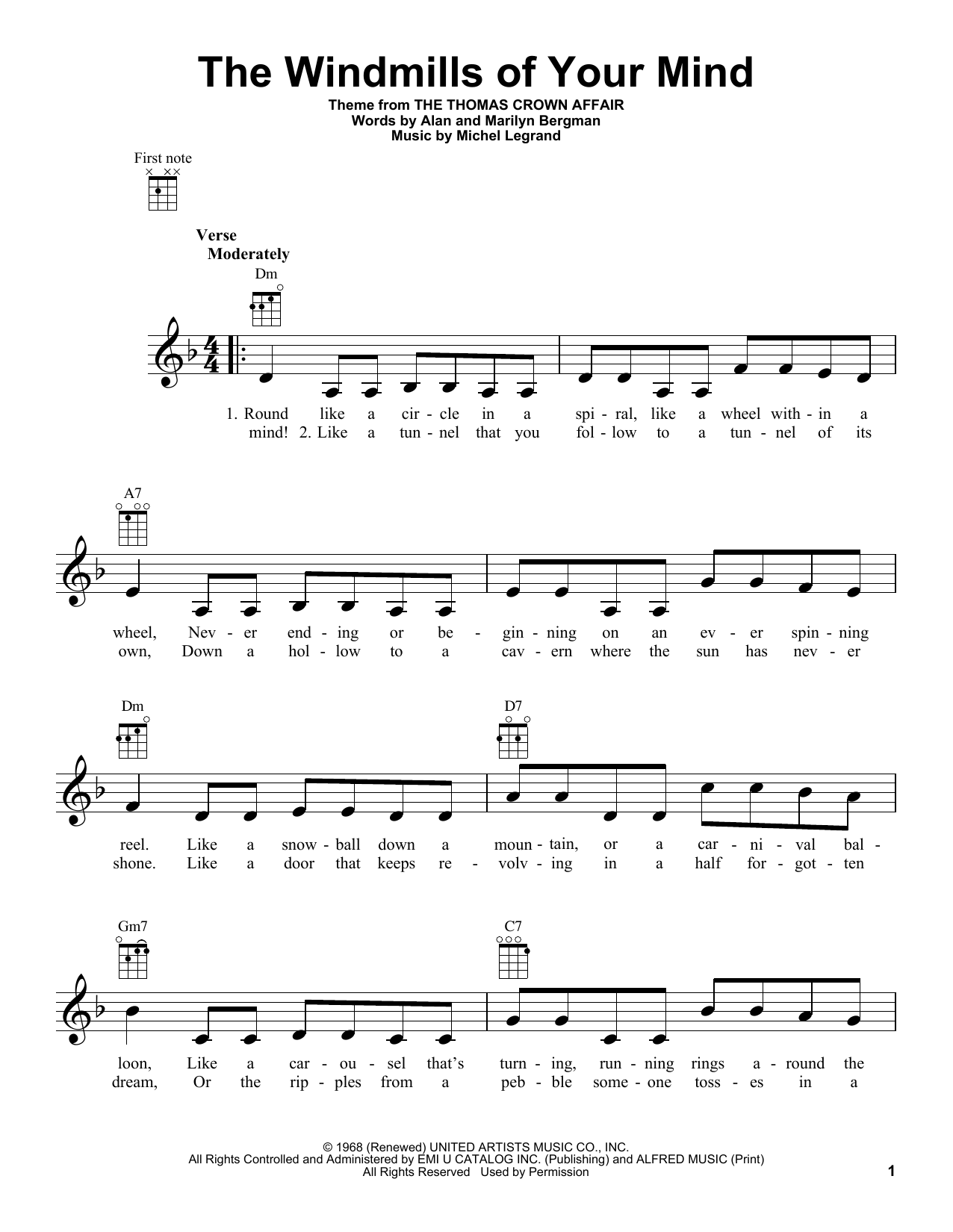 Product gallery: Page 1 of 1 The Windmills Of Your Mind, Michel Legrand