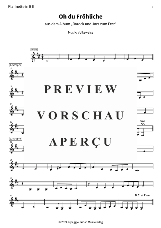 Product gallery: Page 8 of 8 Oh du Fröhliche - aus dem Album Barock und Jazz zum Fest, , (Duet 2x clarinet in Bb)