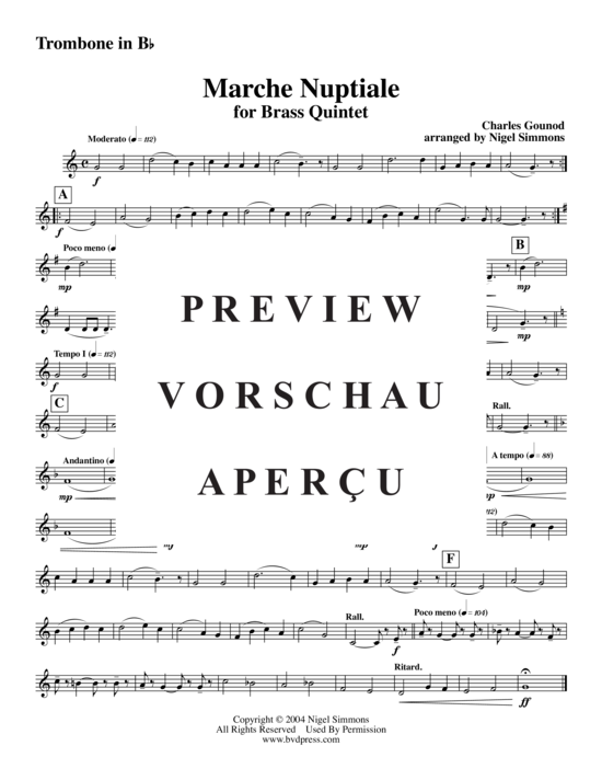 Produktgalerie: Seite 9 von 17 Marche Nuptiale , , (Blechbläserquintett)