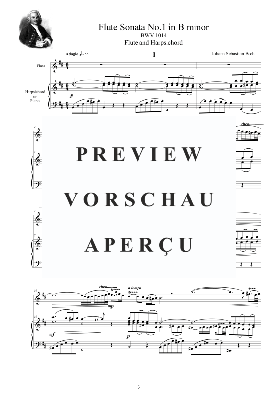 Produktgalerie: Seite 4 von 11 6 Flöten Sonaten BWV 1014-1019, , Flöte und Cembalo/Klavier