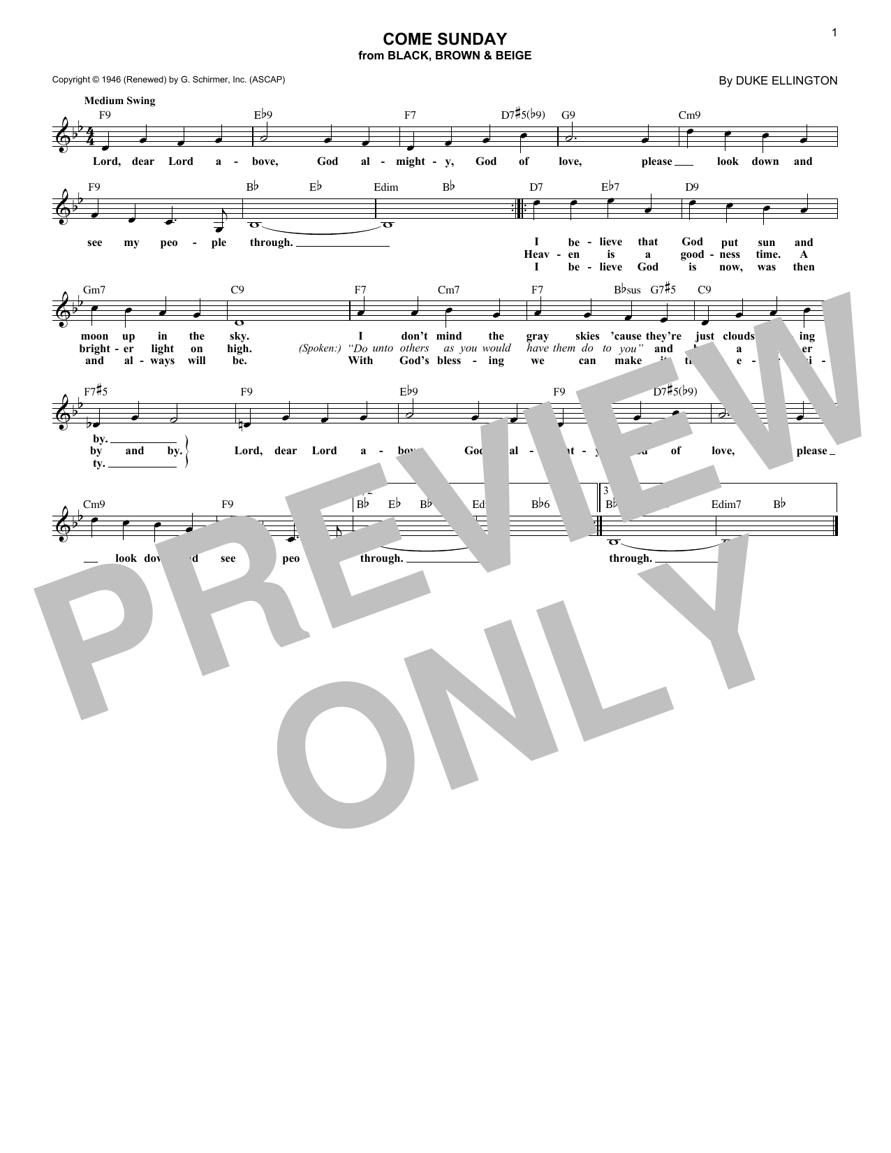 Produktbild zu: Come Sunday