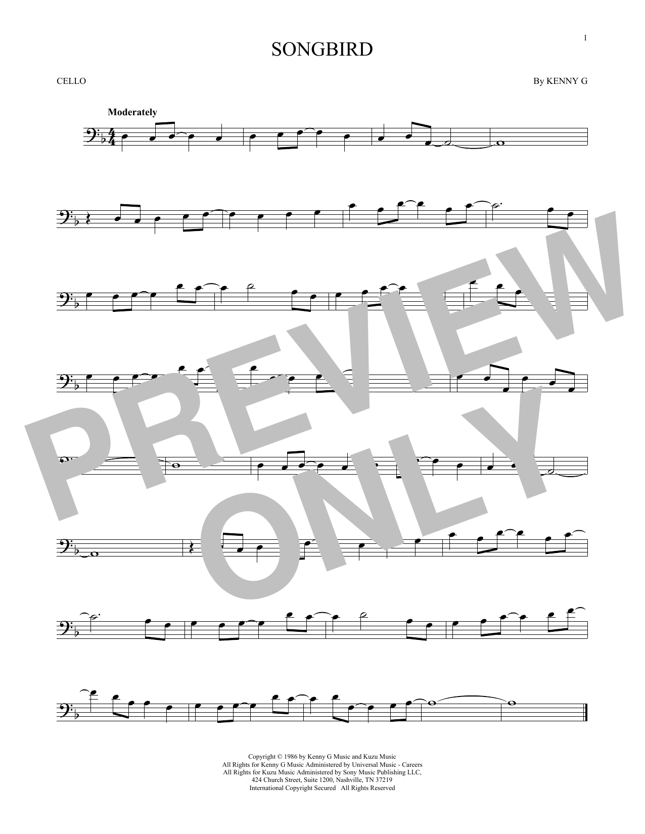 Produktgalerie: Seite 1 von 1 Songbird, Kenny G, Violoncello