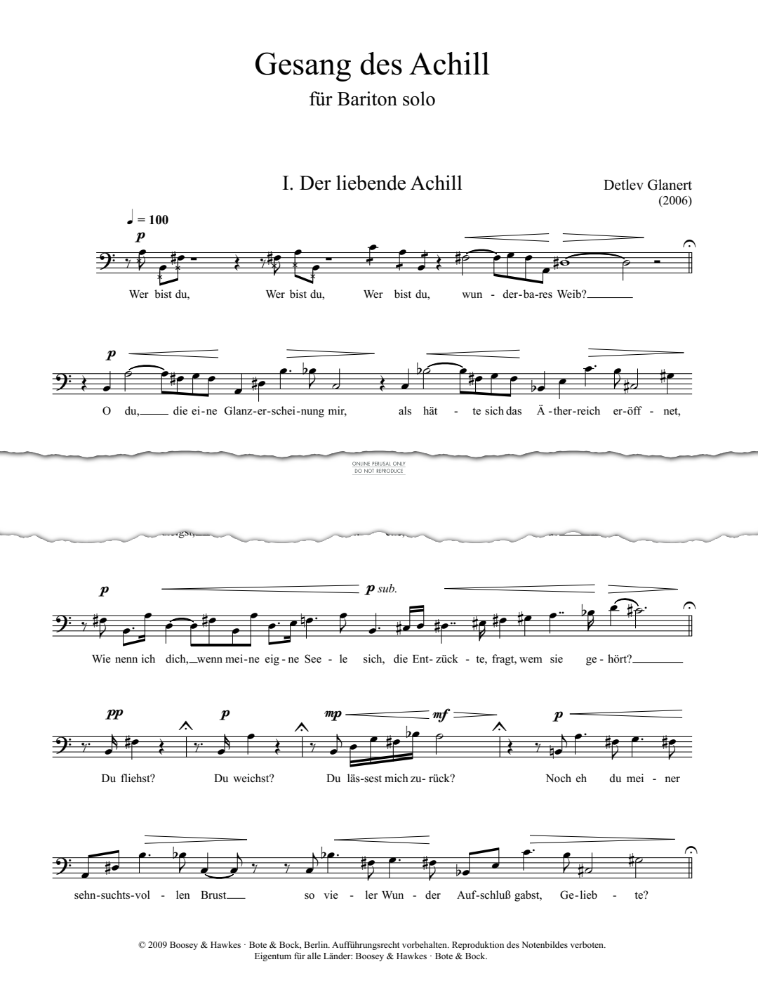 Produktgalerie: Seite 1 von 1 Gesang des Achill, Detlev Glanert, Gesang