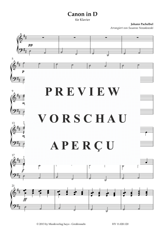 gallery: Canon in D, , Piano Solo