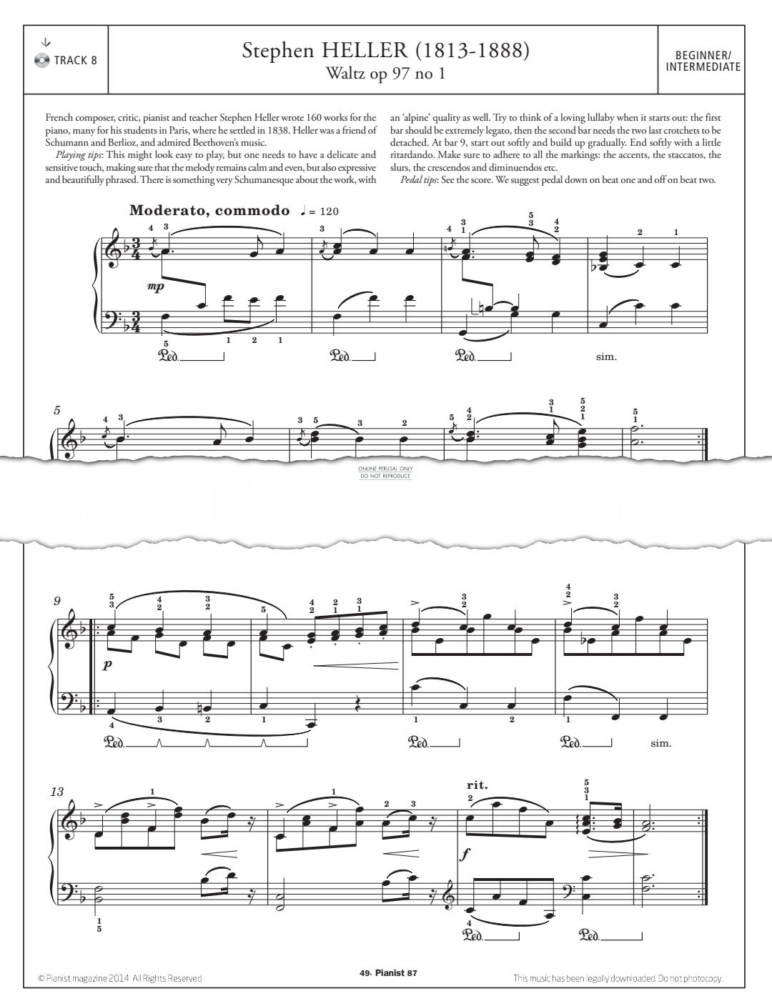 Product gallery: Page 1 of 1 Waltz Op.97, No.1, Stephen Heller