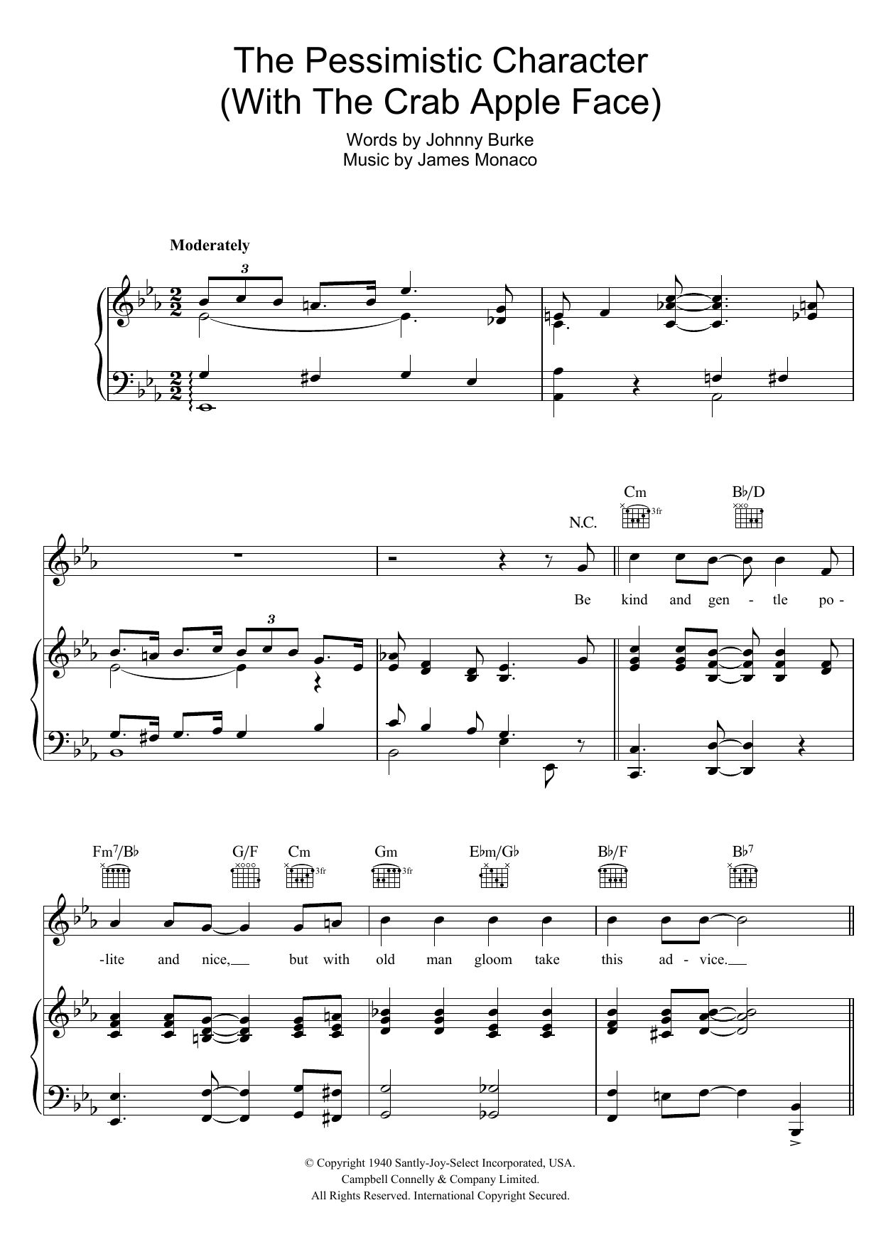 Produktgalerie: Seite 1 von 1 The Pessimistic Character (With The Crab Apple Face), Bing Crosby, Gesang, Gitarre, Klavier