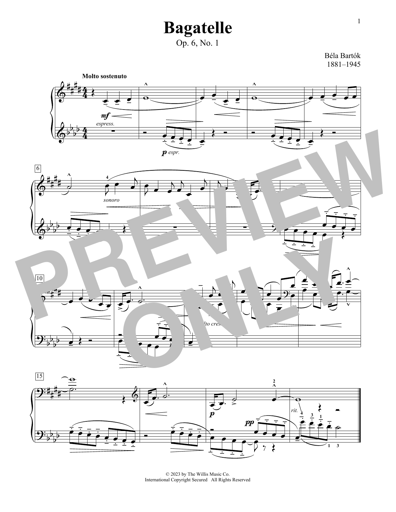 Produktbild zu: Bagatelle, Op. 6, No. 1