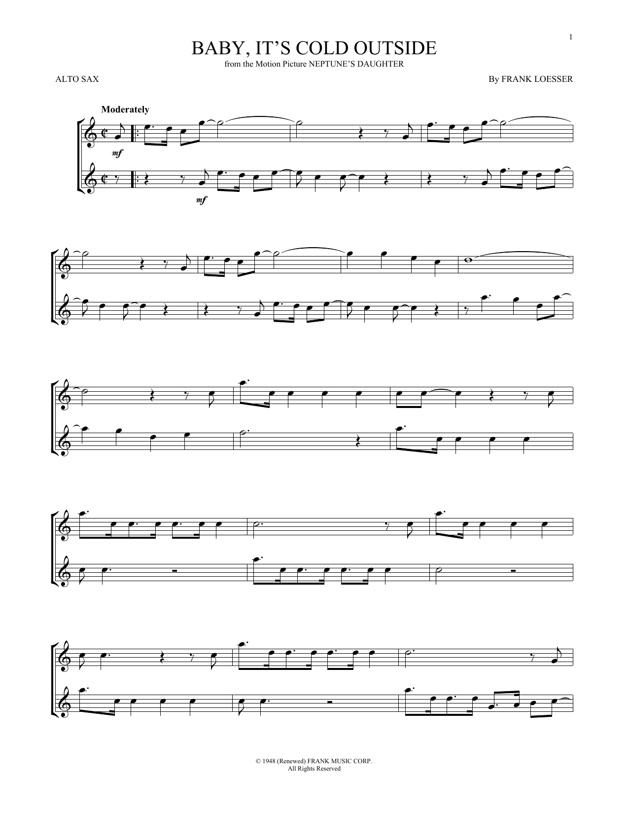 Product gallery: Page 1 of 1 Baby, It's Cold Outside, Frank Loesser