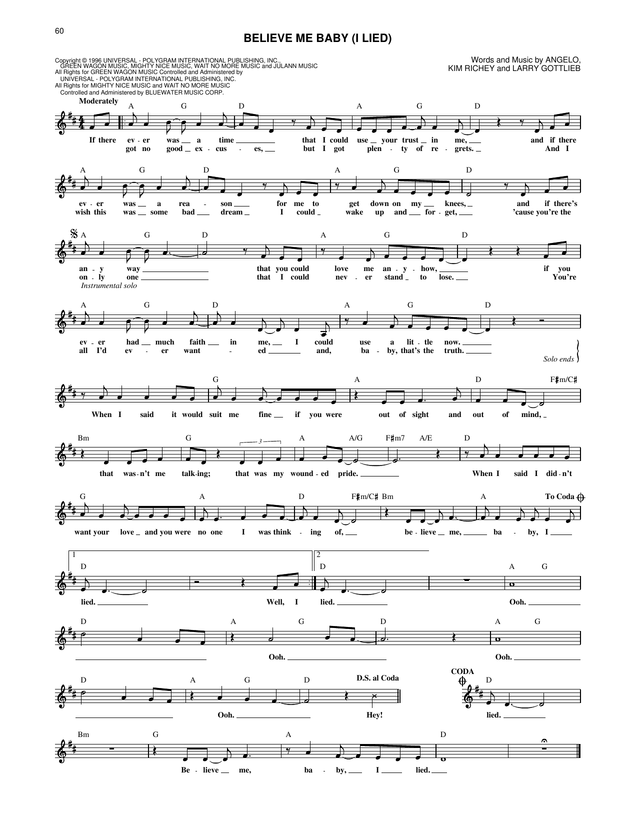 Produktgalerie: Seite 1 von 1 Believe Me Baby (I Lied), Trisha Yearwood, Melodieinstrument