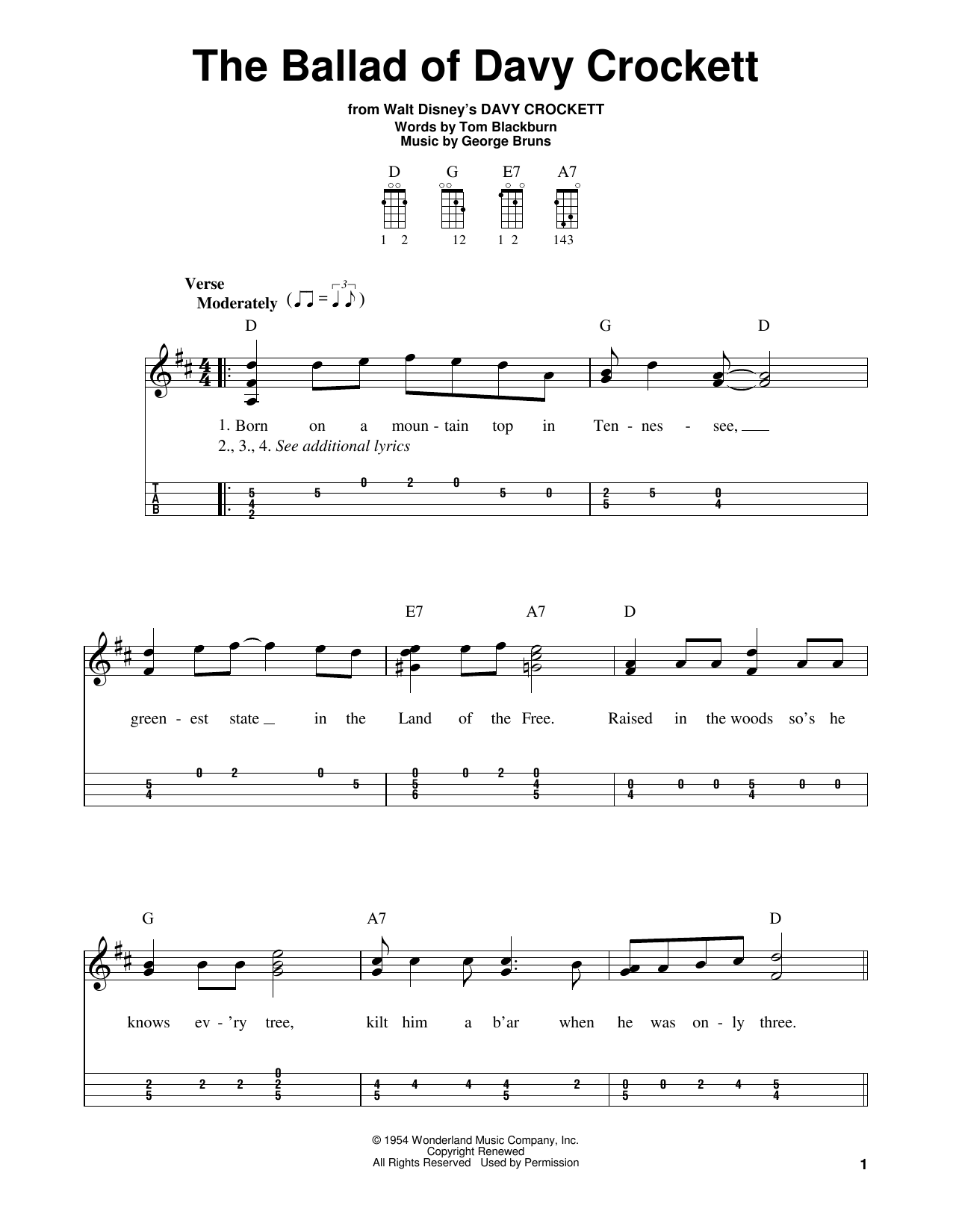 Produktbild zu: The Ballad Of Davy Crockett (from Davy Crockett)