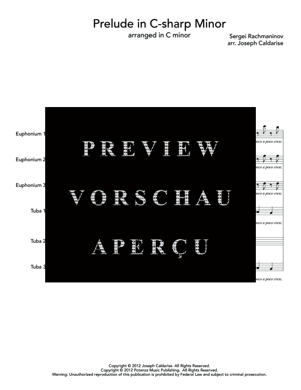 Produktgalerie: Seite 5 von 11 Prelude in C-sharp Minor, , (Tuba Ensemble EEETTT)