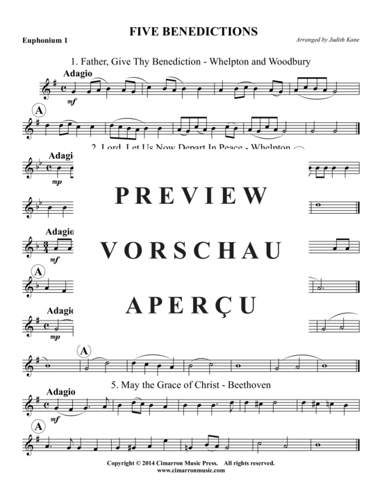 Product gallery: Page 7 of 11 Fünf Benedictions , , (2x Baritone, 2x Tuba)