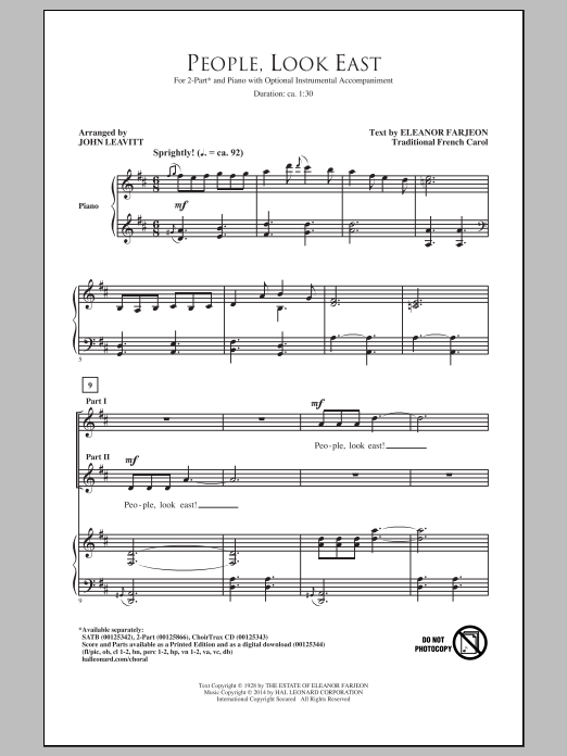 Produktbild zu: People, Look East (arr. John Leavitt)