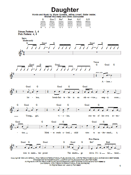 Produktgalerie: Seite 1 von 1 Daughter, Pearl Jam, Gitarre