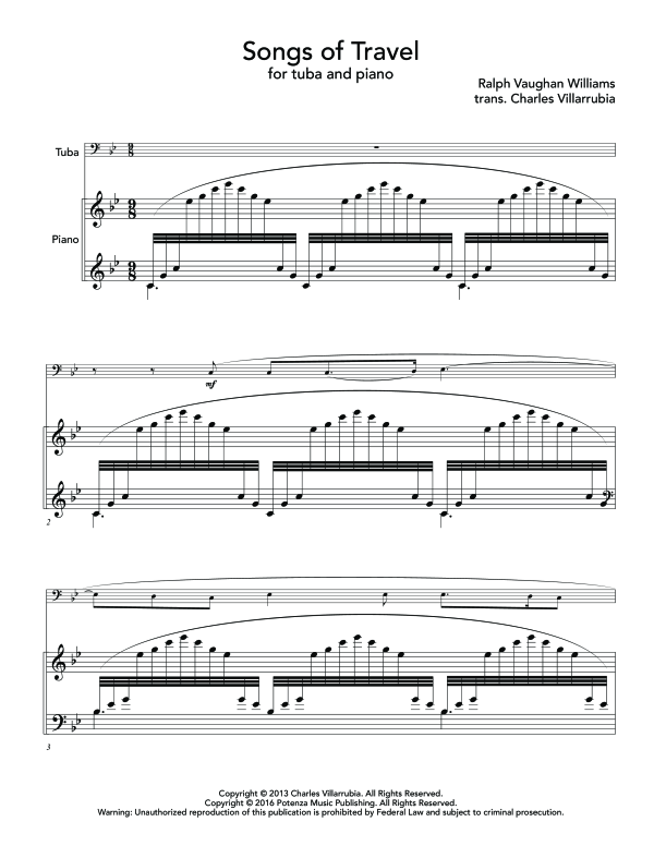 Product gallery: Page 1 of 11 Songs of Travel, , (tuba and piano)