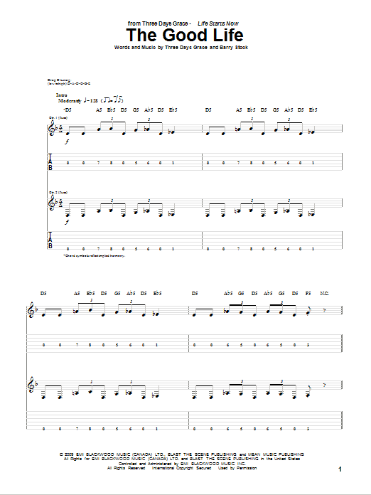 Produktgalerie: Seite 1 von 1 The Good Life, Three Days Grace, Gitarre