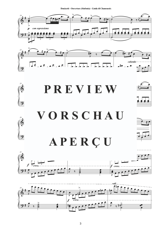 Produktgalerie: Seite 4 von 11 Ouverture (Sinfonia) - Linda di Chamounix Piano Version, , Klavier Solo