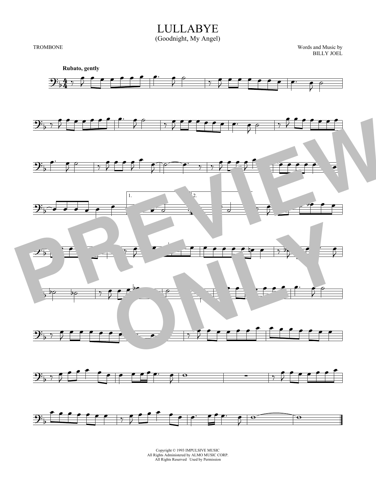 Product gallery: Page 1 of 1 Lullabye (Goodnight, My Angel), Billy Joel