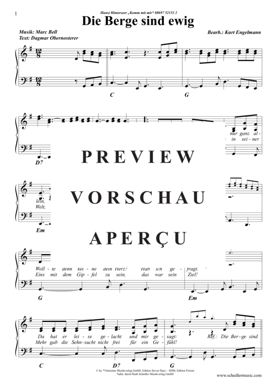 Produktgalerie: Seite 2 von 3 Die Berge sind ewig , Hinterseer, Hansi, Klavier und Gesang
