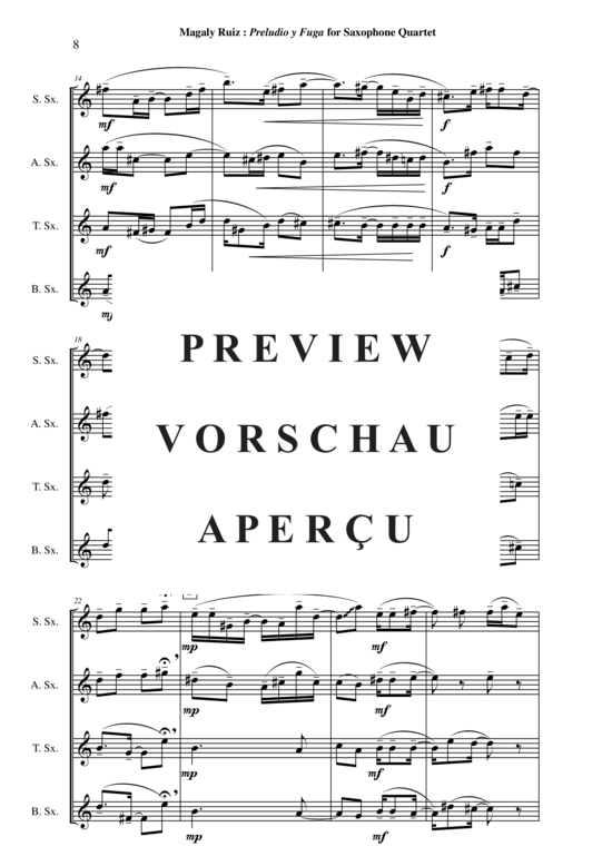 Product gallery: Page 9 of 21 Préludio y fuga , , (Saxophone Quartet)