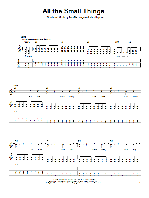 Produktgalerie: Seite 1 von 1 All The Small Things, Blink-182, Gitarre