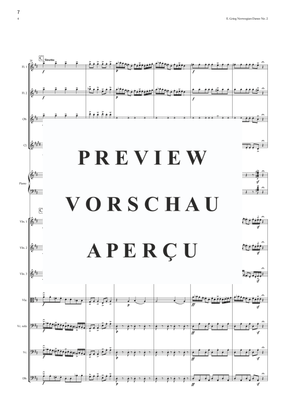 Produktgalerie: Seite 9 von 11 Norwegischer Tanz Nr. 2 - Erleichterte Fassung für Jugendkammerorchester in D-Dur mit reduziertem Bläsersatz, , Jugendkammerorchester