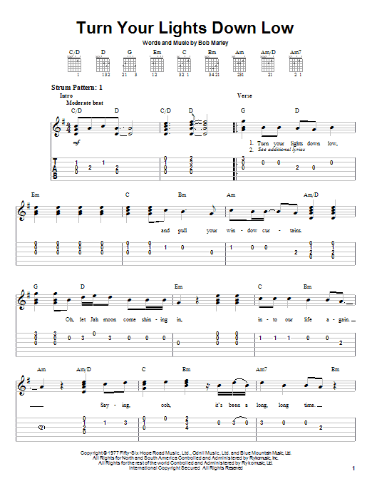 Product gallery: Page 1 of 1 Turn Your Lights Down Low, Bob Marley