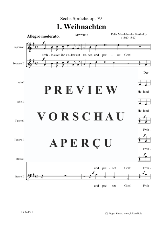 Product gallery: Page 8 of 13 Weihnachten Op.79.1 , , (Mixed choir SS/AA/TT/BB)