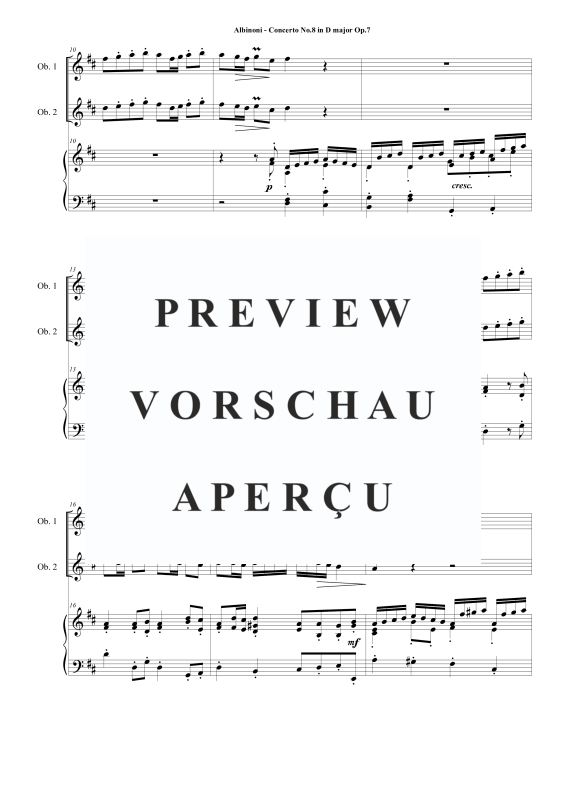 Product gallery: Page 3 of 11 Oboe Concerto No.8 in D-Dur Op.7, , 2 Oboes and Piano/Harpsichord