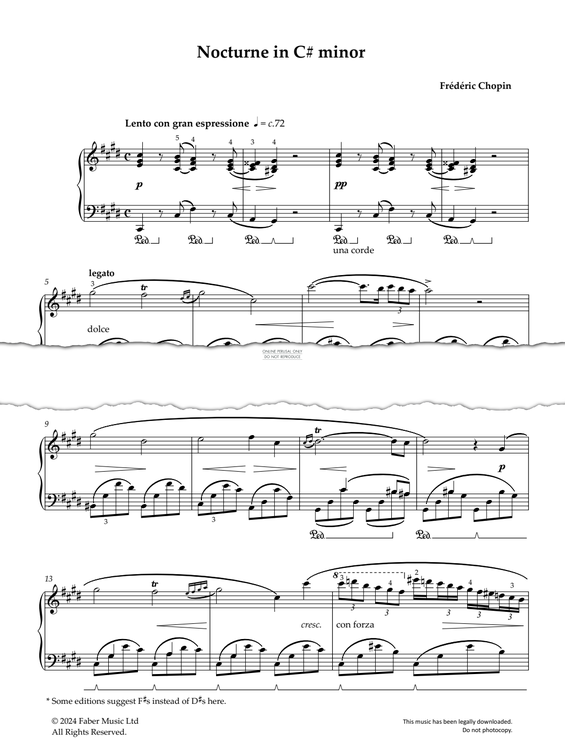 Produktgalerie: Seite 1 von 1 Nocturne in C# minor, Frederic Chopin, Klavier
