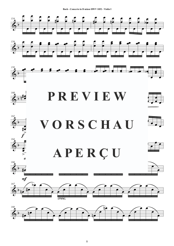 Product gallery: Page 9 of 11 Concerto in D-Moll BWV 1052, , String Quartet - Individual Parts