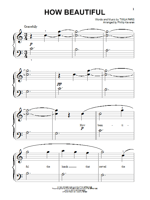 Product gallery: Page 1 of 1 How Beautiful (arr. Phillip Keveren), Twila Paris