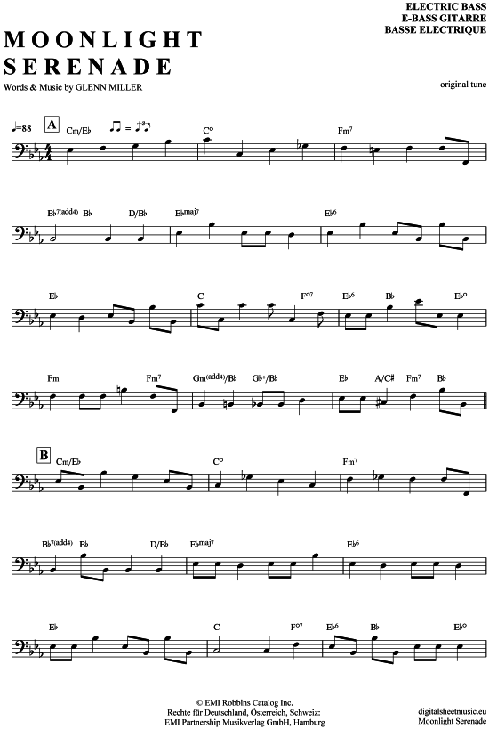 Product gallery: Page 1 of 4 Moonlight Serenade , Miller, Glenn, Bass Guitar