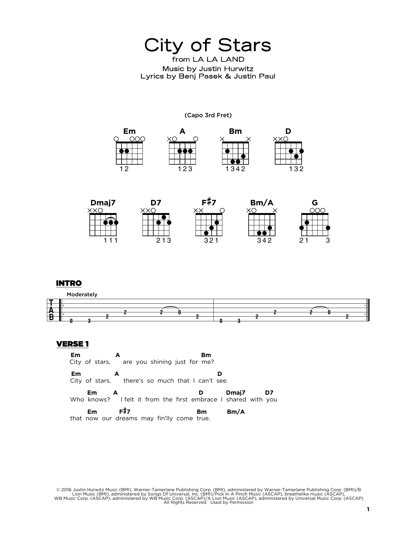 Product gallery: Page 1 of 1 City Of Stars (from La La Land), Justin Hurwitz
