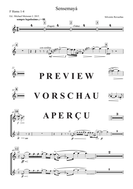 gallery: Sensemaya , , (Horn 1-4 in F)