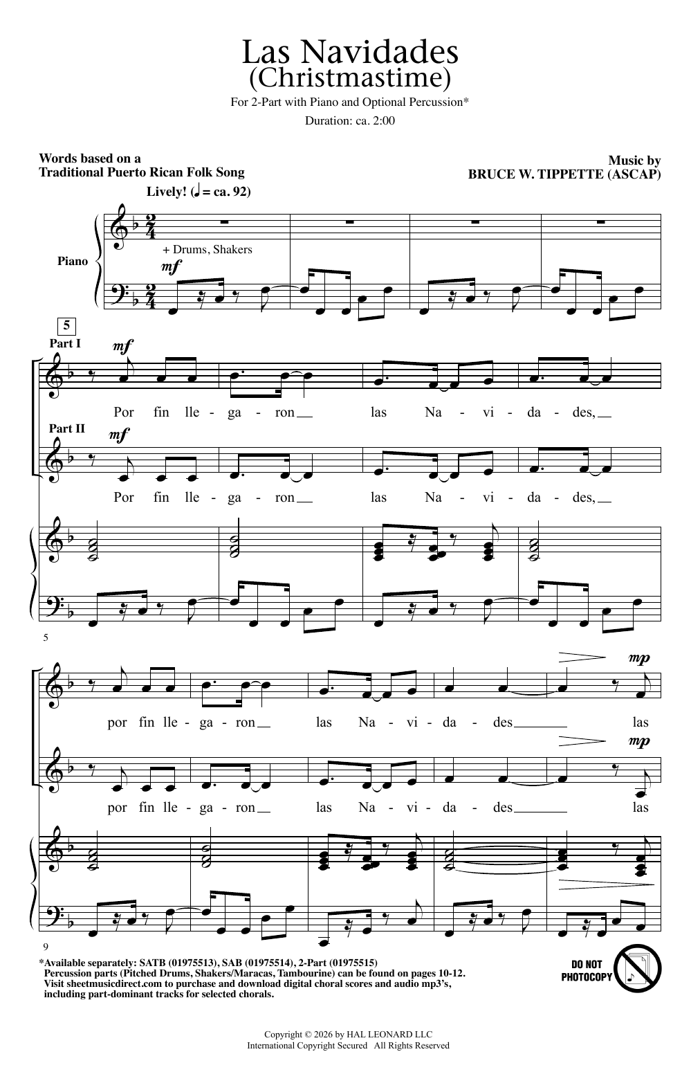 Produktgalerie: Seite 1 von 1 Las Navidades (Christmastime), Bruce W. Tippette, Chor